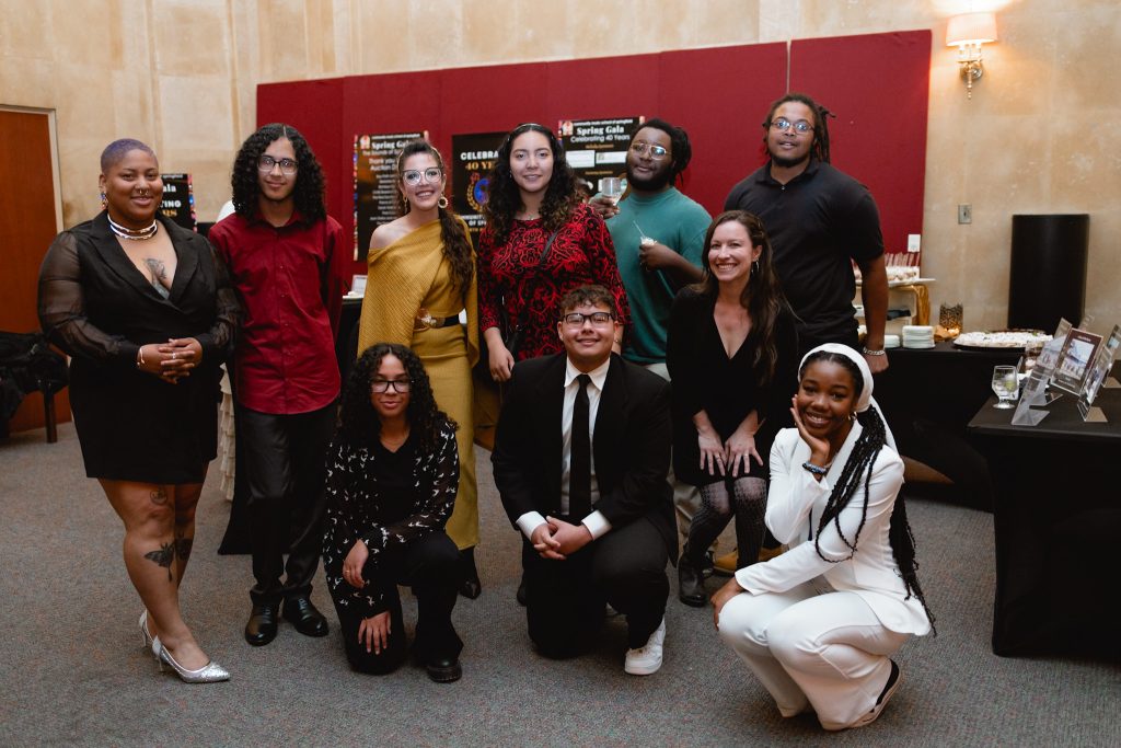 group of bridge leaders posing at Spring gala