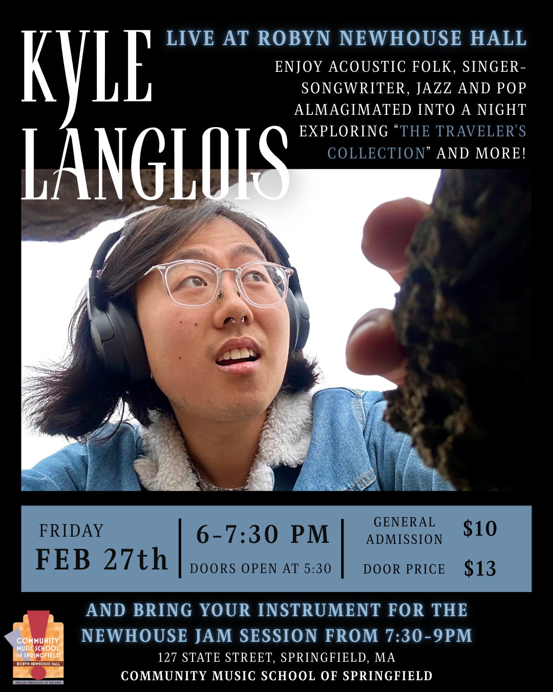 Enjoy acoustic folk, singer-songwriter, jazz and pop amalgamated into a night exploring "the traveler's collection" and more!