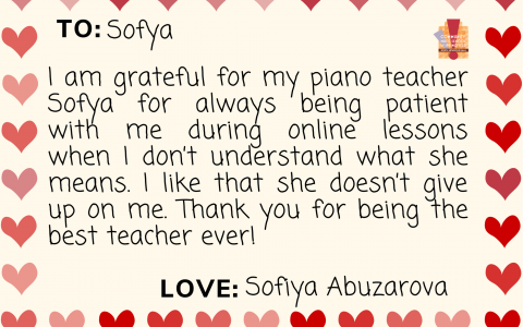 A virtual valentine card for CMSS faculty, has a border of hearts, CMSS logo and a note in the middle